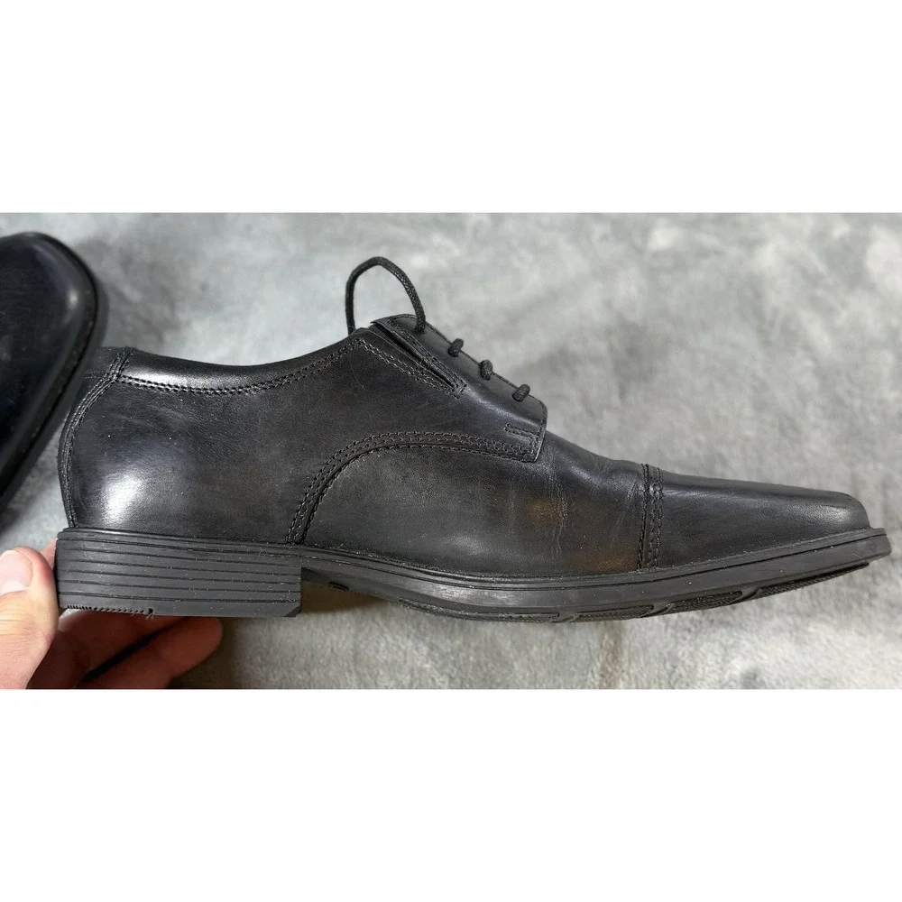 Clarks Collection Shoes Mens Size 8.5 Black Tilden Cap Toe Oxford Dress‎ Cushion